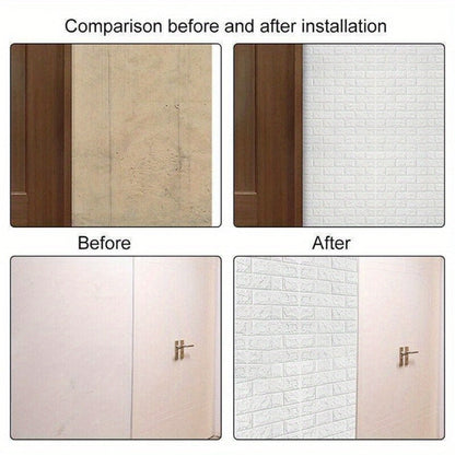 3D Peel and Stick Wood Grain Wallpaper Panels 50/100pcs – Self-Adhesive PVC Foam Wall Tiles