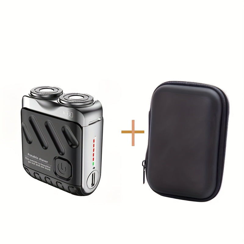 Mini Double-Head Electric Shaver with Travel Case in White, Orange or Black and 2.5-Inch Height