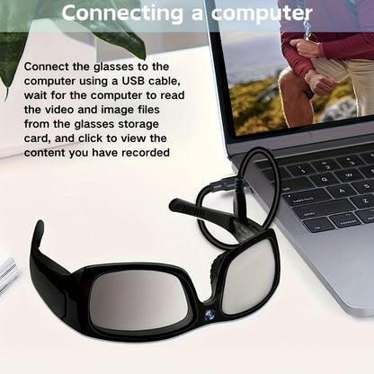 Smart Glasses Camera 1080P HD Video Recording, Built-in 32GB, Music Playback & Phone Call, Wearable Action Camera Sunglasses