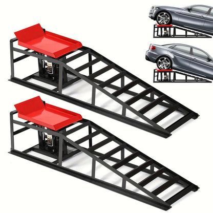 Hydraulic Car Ramps 2-Pack 10000 LB Heavy Duty Vehicle Lift Ramp Adjustable Height 9.84-14.96 Inch for Oil Change Undercarriage Repair Home