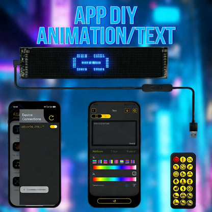 Flexible LED Dot Matrix Display with Remote Control - APP & USB Powered Programmable Scrolling Sign