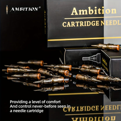 Ambition Tattoo Cartridge Needles 20pcs Professional RL RS RM Sizes with Safety Membrane for Temporary Body Art, Festivals and Costumes