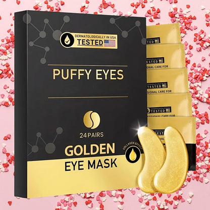 Under Eye Patches 24K Gold 24 Pairs – Collagen Hyaluronic Acid Eye Mask for Fine Lines, Wrinkles, Puffiness & Dark Circles