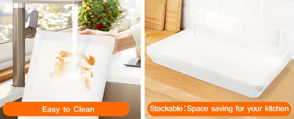 Serving Tray Set of 4, Reusable Plastic Platters for Fruit, Cookies, Dessert & Snacks, Kitchen Party Organizer