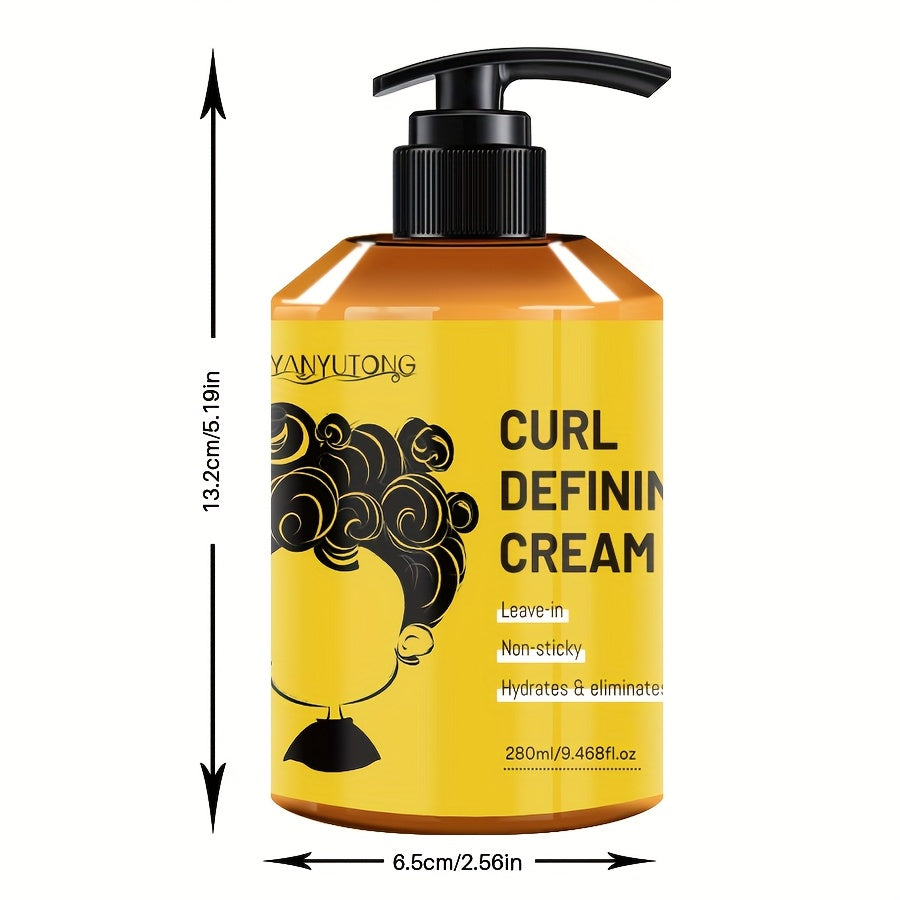 YANYULONG 280ml Curl Styling Cream with Avocado, Castor, Argan, Rosemary and Sweet Almond Oils