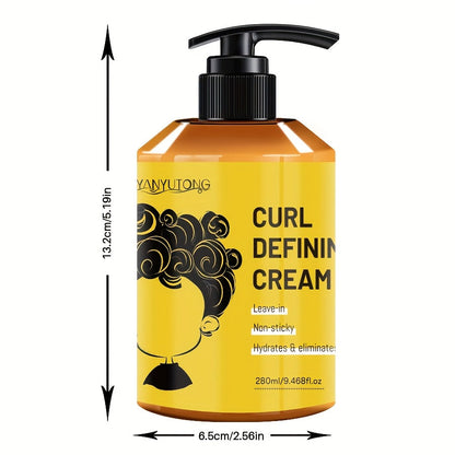 YANYULONG 280ml Curl Styling Cream with Avocado, Castor, Argan, Rosemary and Sweet Almond Oils