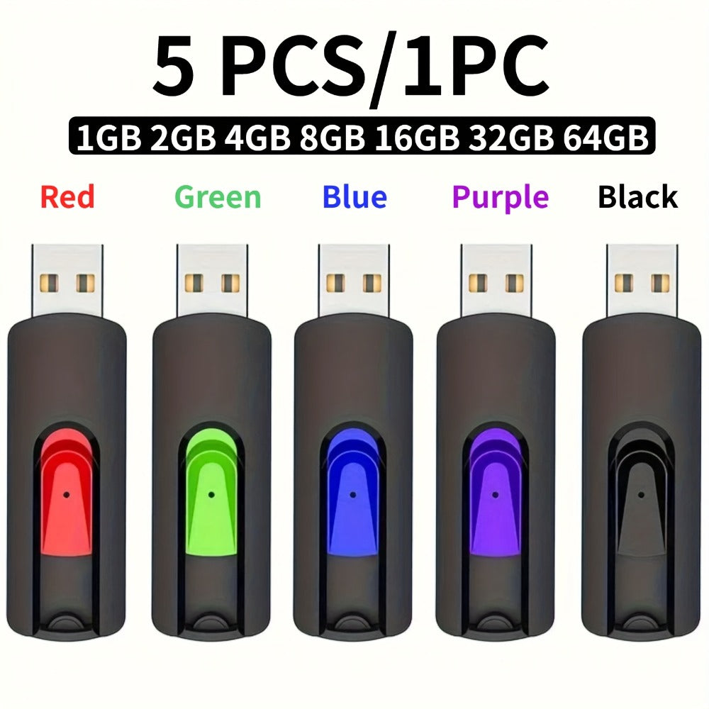 Retractable USB Flash Drive Bulk Pack 5-Pack USB 2.0 Thumb Drive 2GB 4GB 8GB 16GB 32GB 64GB Mixed Colors for a Home Lash Beauty Routine
