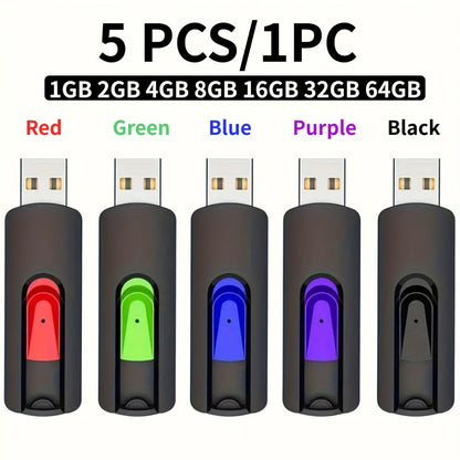 Retractable USB Flash Drive Bulk Pack 5-Pack USB 2.0 Thumb Drive 2GB 4GB 8GB 16GB 32GB 64GB Mixed Colors for a Home Lash Beauty Routine