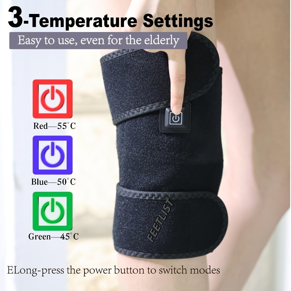 Knee Massager with Heat, 3-Level Heating Pad for Knee Pain, Joint & Warmth, Anti-Slip Breathable Knee Brace for Men & Women