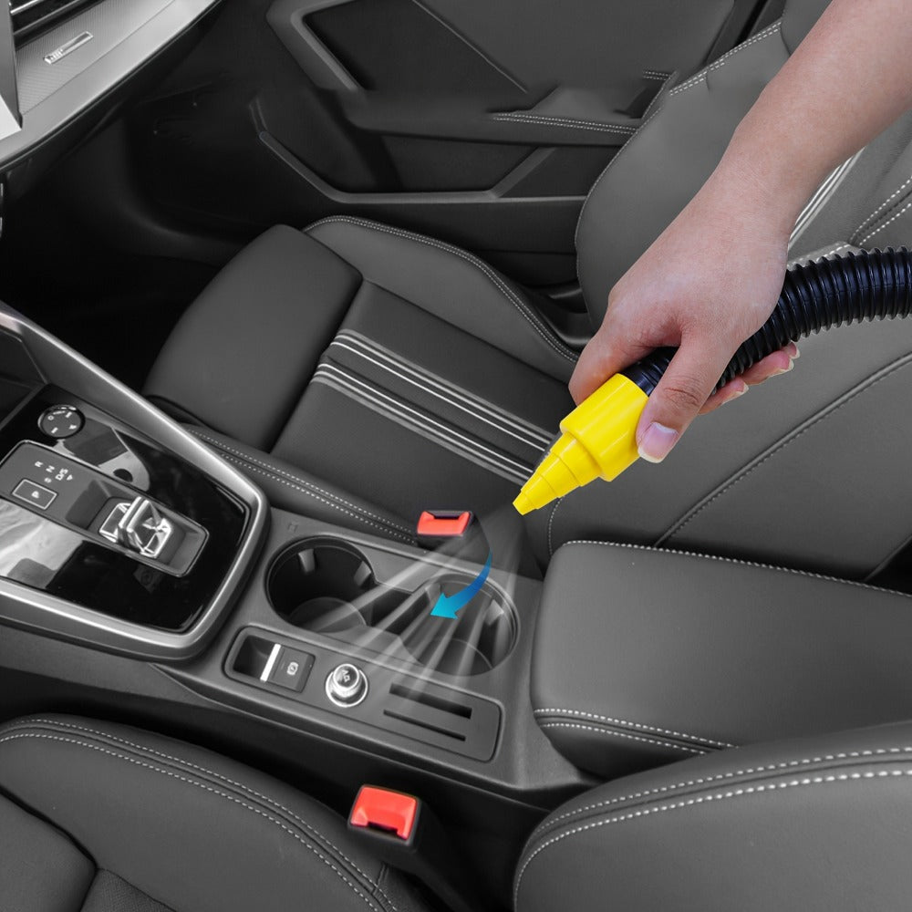 12V Bucket-Style Car Vacuum Cleaner with Suction and Blower Ports, 0.4L-Plus Source Capacity and Seven Colors