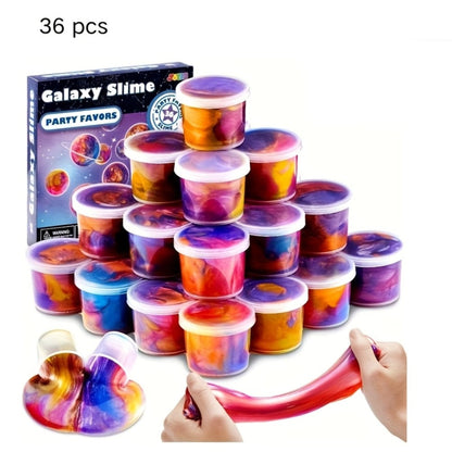 Galaxy Slime Party Favors for Kids 36 Pack Bulk Slime Cups Stretchy Non-Sticky Classroom for Parties, Celebrations and Guest Favors