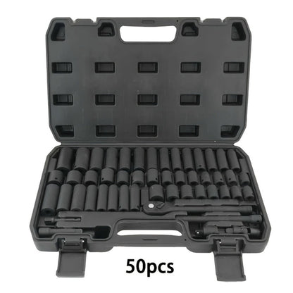 Impact Socket Set in 53, 54, 194 or 518-Piece Options with 3/8-Inch Drive, Metric and Imperial Sizes for Car Repair and DIY