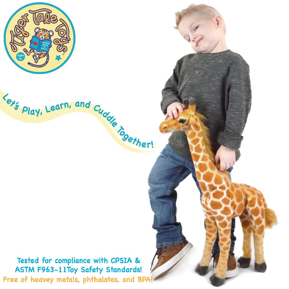 Stuffed Animal Jocelyn Baby Giraffe 22-Inch Poseable Safari Plush with Story Card and Spotted Coat