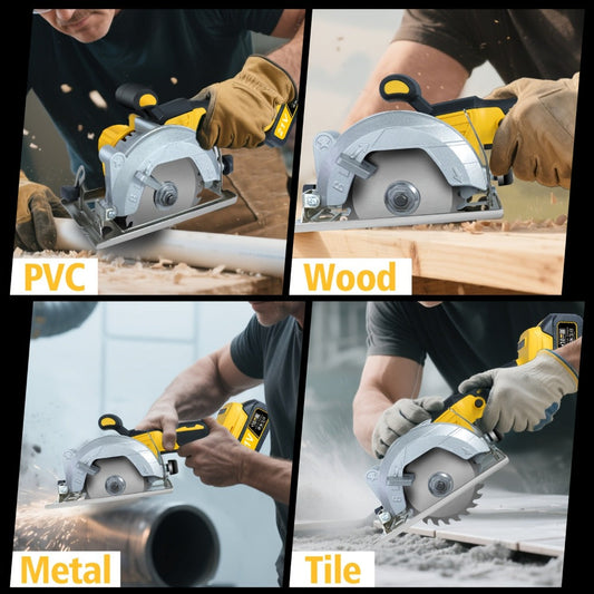 Brushless Circular Saw Kit 5-Inch 6900RPM with 4000mAh Battery Charger 4 Blades 45 Degree for Entryways, Bedrooms and Living Spaces