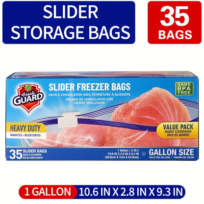 Storage Bags Fresh Guard Slider Freezer Bags in Quart, Gallon and 2.5-Gallon Sizes with 22- to 150-Count Options