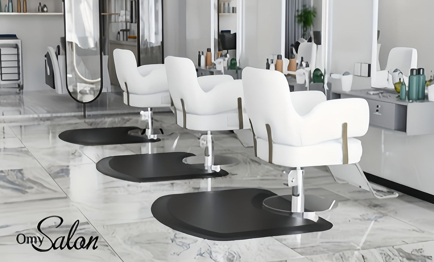 Anti-Fatigue Salon Mat for Hair Stylist with Round Cutout – Thick Non-Slip Standing Mat for Barber Chair, Hairdresser, Barbershop