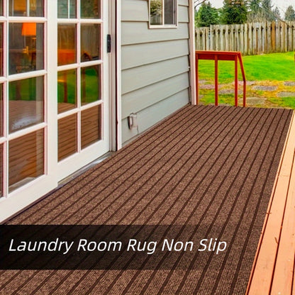 Runner Carpet with Rubber Backing - 1800G/sqm Indoor Outdoor Rug, Hallway, Entryway, Laundry Room & Balcony Runner Mat