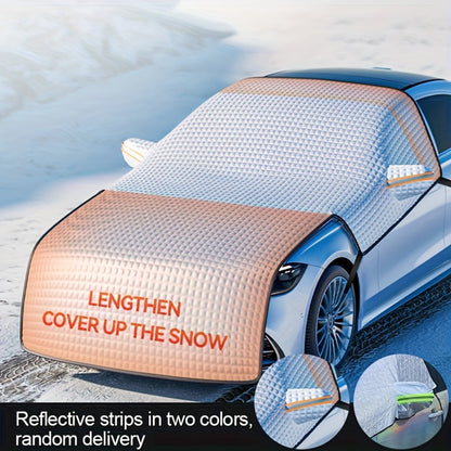 Windshield Snow Cover & Sun Shade Universal Fit – Thickened All-Season Front Window Frost Ice Guard & UV Sunshade Protector for Cars SUVs
