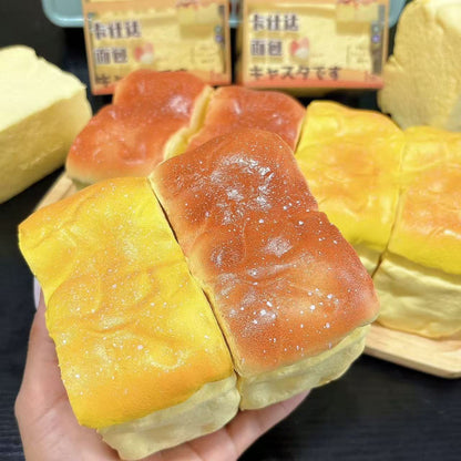 Squishy Bread Slow Rising Stress Toy, Skin-Touch Simulated Bread Fidget Squeeze Toy Desk Decor Anxiety Gift for Kids Adults