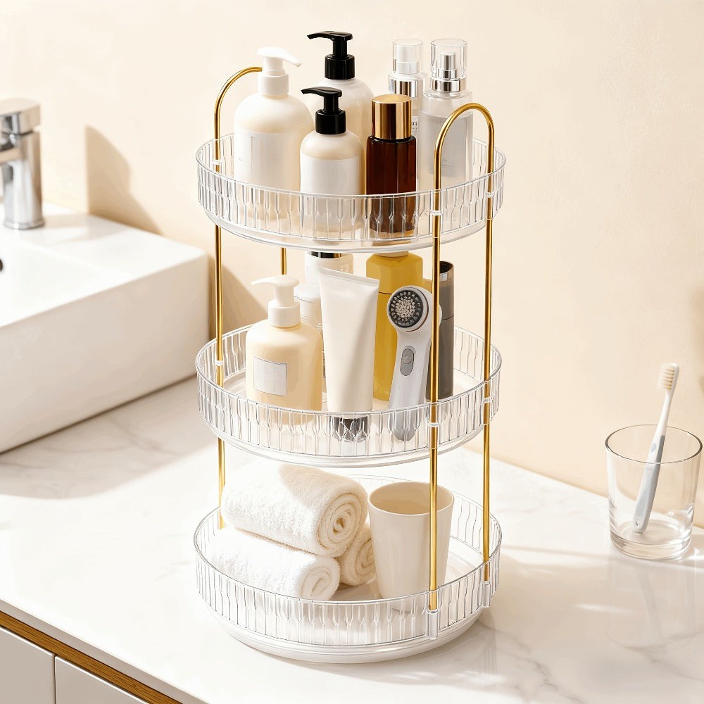 360 Rotating Makeup Organizer Skincare Storage Rack – Multi-Layer Detachable Cosmetic Organizer for Perfume, Lipstick, Skincare