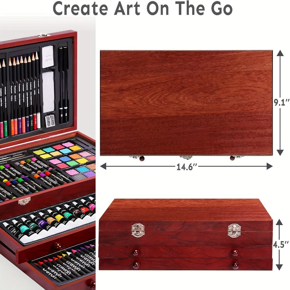 175-Piece Deluxe Art Set in Wooden Case with the Listed Color, Size or Set Options for Everyday Use