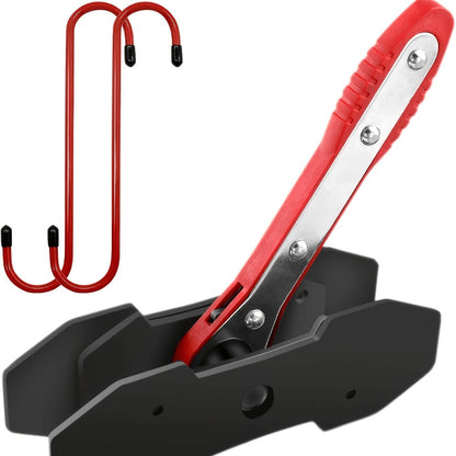 Red-Handle Brake Caliper Piston Press with Channel Plates and Two- or Five-Hook Bundles Pictured