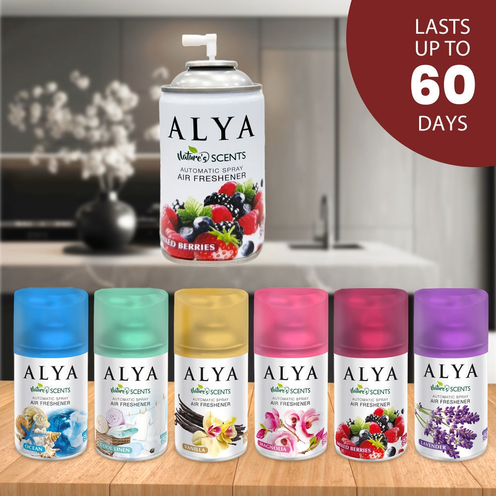 Spray Air Freshener Refill 8.45oz 1pc or 4pcs - 6 Scents Lavender Vanilla Cool Linen Ocean Mixed Berries Magnolia