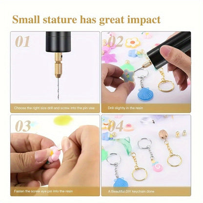 131PCS Resin Drilling Tool Set for Jewelry Making, 100 Eye Screws Gold & Silver, 8 Spiral Drill Bits