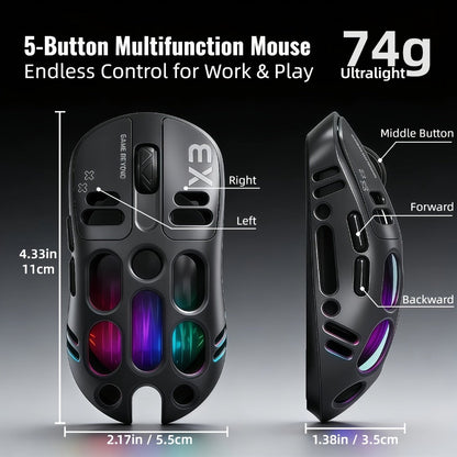 Bluetooth 5.0 2.4G Dual Mode Wireless RGB Gaming Mouse Silent 6 Button USB-C Rechargeable for an Everyday Personal Care Routine