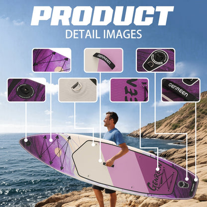 Adventure Touring SUP Board 11ft x 34'' Inflatable Paddle Board 400lbs Wide Stance Durable Lightweight ISUP Bundle Accessory Pack for Adults