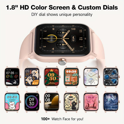 Smartwatch with Built-in Alexa FAWEIO 1.8" HD Touch Screen, Bluetooth Calling, 100+ Sport Modes, Fitness Tracker Heart Rate Sleep