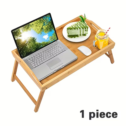 Bamboo Bed Tray with Folding Legs Large 19.5x12 Inch Lap Desk for Breakfast Sofa Laptop Reading Drawing Snack Tray Eco Friendly Foldable