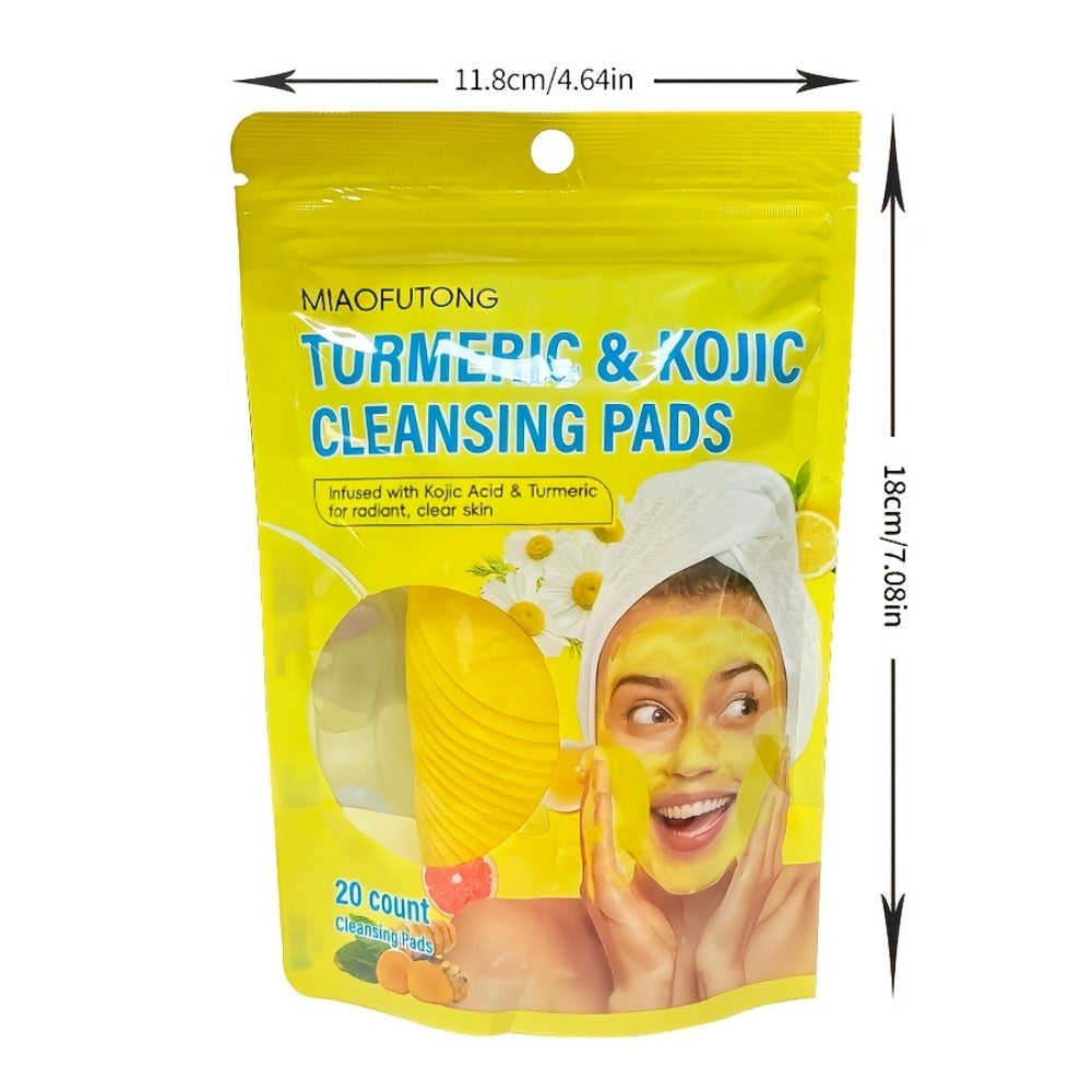AHA Exfoliating Face Pads 20 Sheets with Ginger - Alpha Hydroxy Acid 0.3% Oil Control Deep for Bath Time, Home Spa and Personal Care