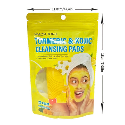 AHA Exfoliating Face Pads 20 Sheets with Ginger - Alpha Hydroxy Acid 0.3% Oil Control Deep for Bath Time, Home Spa and Personal Care