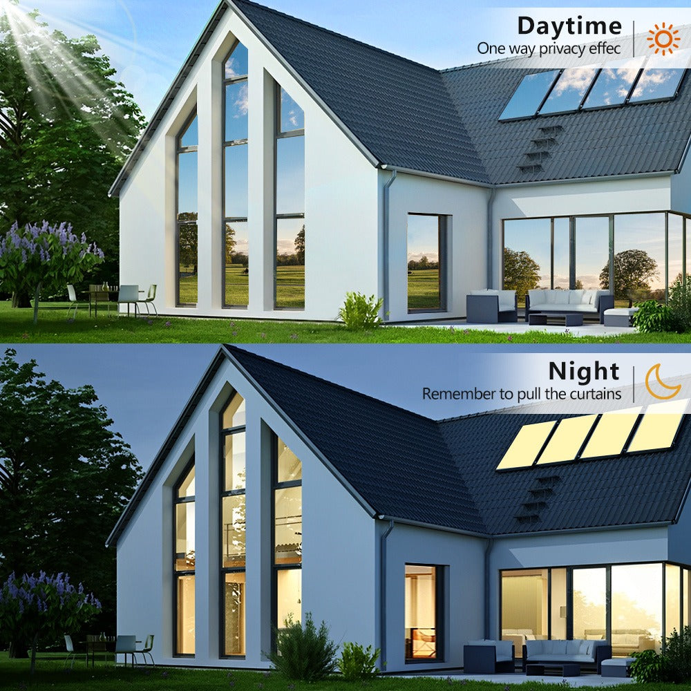 One Way Window Film Static Cling No Glue - Heat Control Anti-Glare Sun Blocking Reflective Mirror Tint for Home Office Hotel