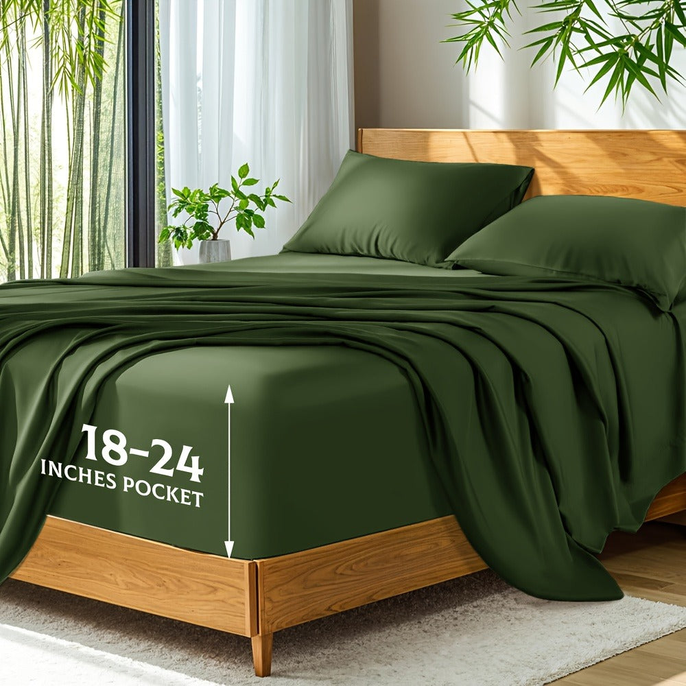 Bamboo Bed Sheets Set Twin Full Queen King for Entryways, Bedrooms and Living Spaces, with the Listed Configuration