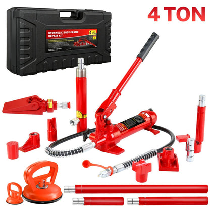 Porta Power Hydraulic Jack Kit 4 / 10 / 20 Ton, High Carbon Steel Body Repair Ram Set for Pulling Pushing Lifting Bending Straightening