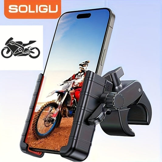 Motorcycle Phone Mount Handlebar Quick Lock – Universal Bike Phone Holder for 4"-7" Phones, No-Block Camera Design
