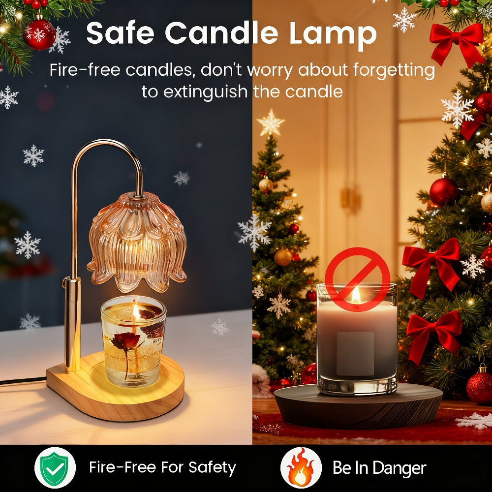Candle Warmer Lamp Adjustable Height Dimmable Flameless Scented Wax Melt Vintage Iron for Everyday Face, Beard and Body Grooming