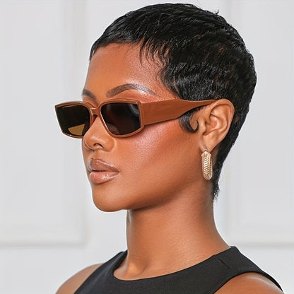 Deep Wave Pixie-Cut Human Hair Wig with Bangs and Short Full Cap in a Black 4-Inch Hair Style