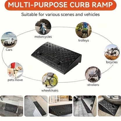 Portable Plastic Car Ramps – Heavy Duty Anti-Slip Threshold Ramps for Cars, Wheelchairs, Bicycles & Medical Equipment, Weather Resistant