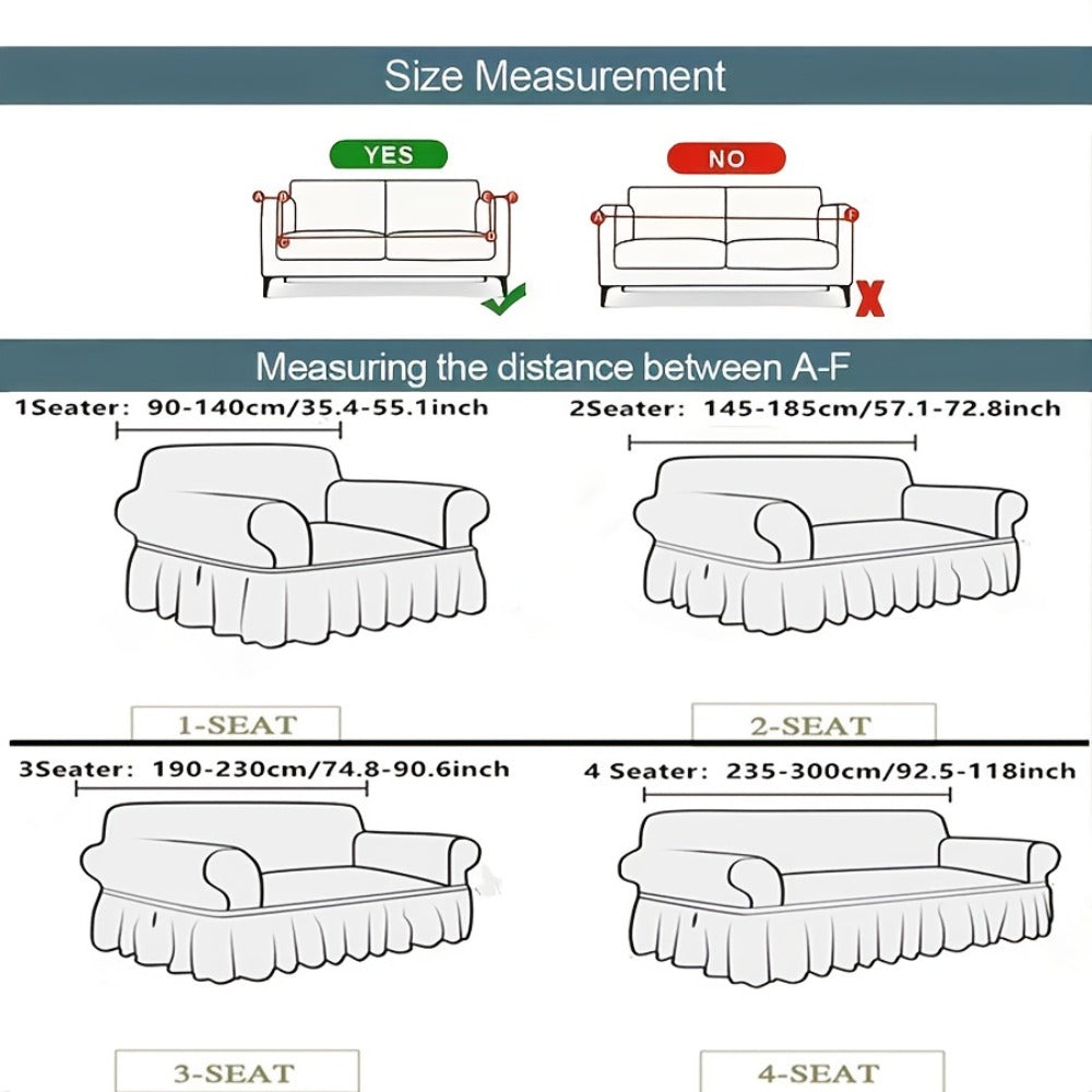 Sofa Cover Seersucker Stretch Slipcover with Elastic Band Closure for 1 to 4-Seater Sofas in Eight Colors