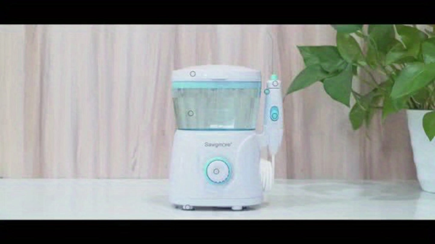 Water Flosser Countertop FC166 Oral Irrigator with 600ml Tank, Ten Pressure Settings, Eight Nozzles and Rotary Dial