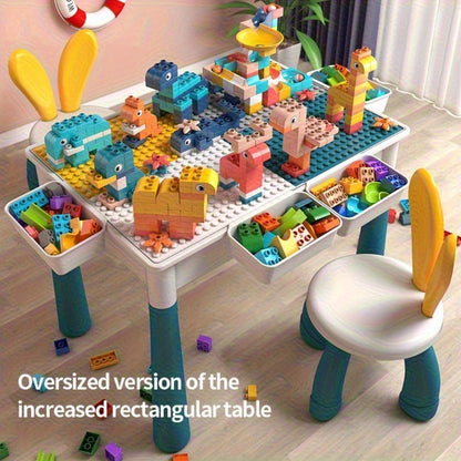 Kids Building Block Table & Chair Set with Storage Boxes with the Listed Color, Size or Set Options for Everyday Use