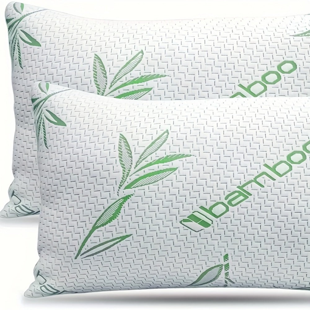 Bed Pillow in Standard, Queen or King Size with Bamboo-Labeled Cover and Single, 2- or 4-Piece Options
