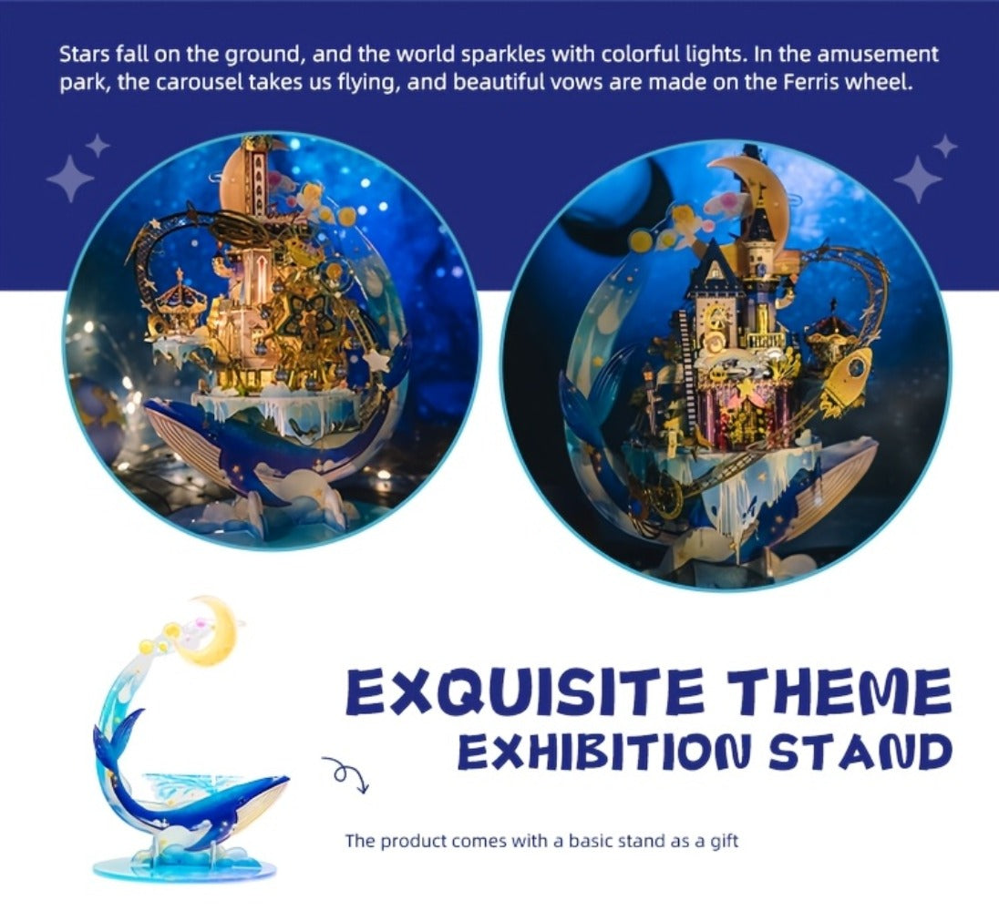 3D Metal Model Kit MU Star Playground, Handcrafted Garden Scene DIY Puzzle for Teens & Adults Ages 14+