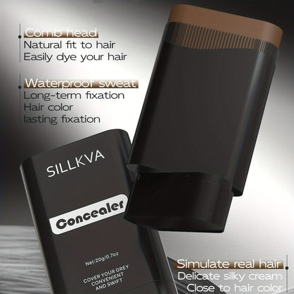 Gray Root Touch-Up Color Concealer Comb for Hair & Beard, Fine Teeth Applicator, 5 Shades, Precise Coverage 0.7oz Each