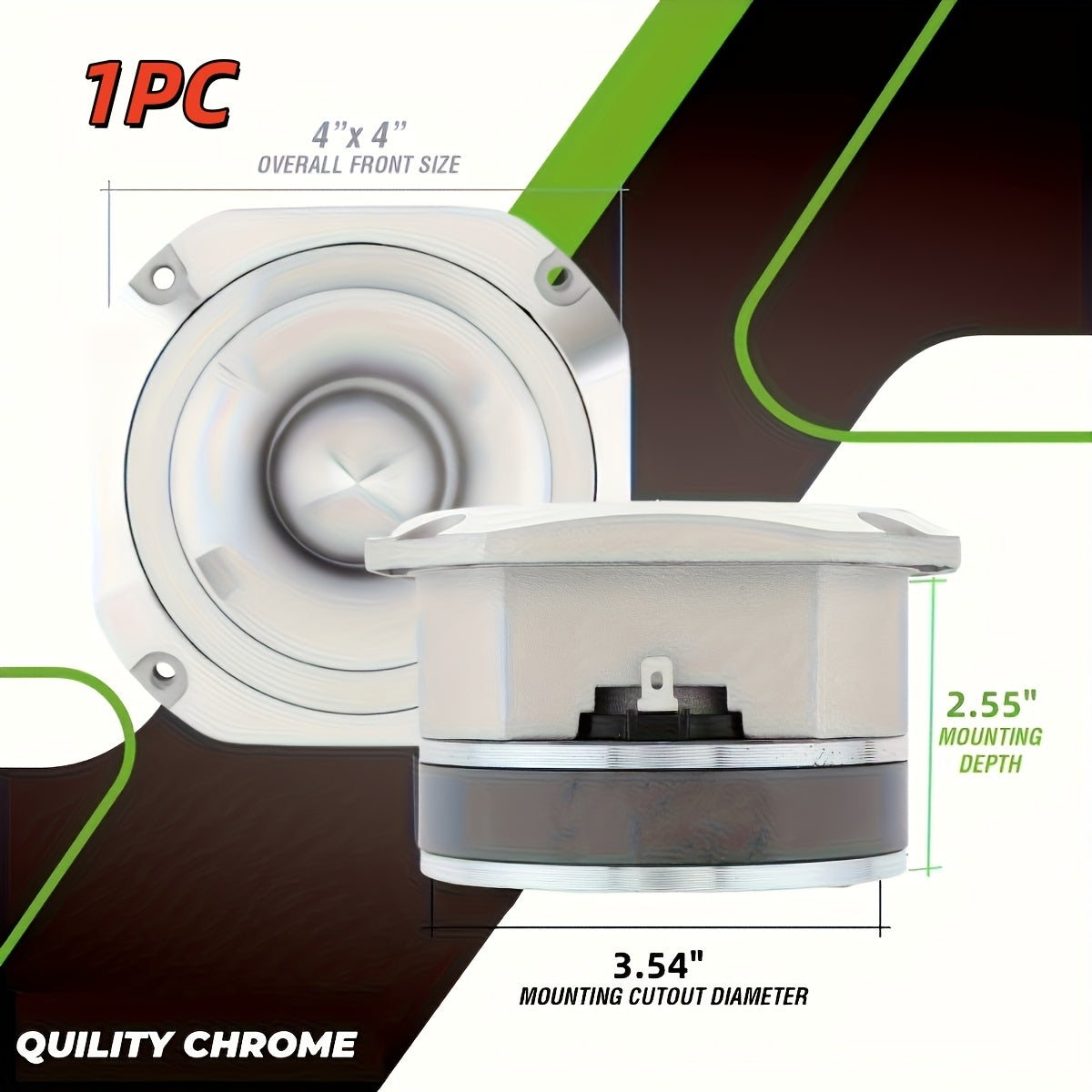 4 Inch Bullet Tweeter 600W Aluminum Frame – 6 Ohm Chrome HiFi Super Tweeter for Car Audio System, Stereo High-Frequency Speaker