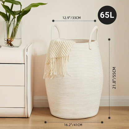 Laundry Hamper Basket Large Bohemian Foldable Clothes Hamper with Extended Handle – Fabric Oval Storage Bin for Bedroom Dorm Hotel