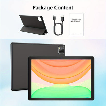 Android Tablet 10.1-Inch with Android 15, WiFi 6, 6000mAh Battery and Case or Keyboard Options